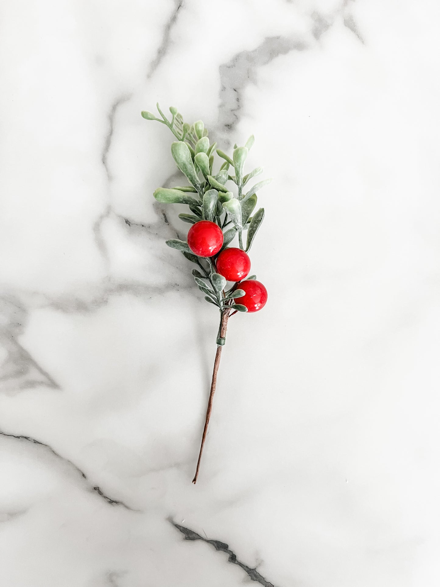 Red Berry Greenery Sprigs - Set of 5