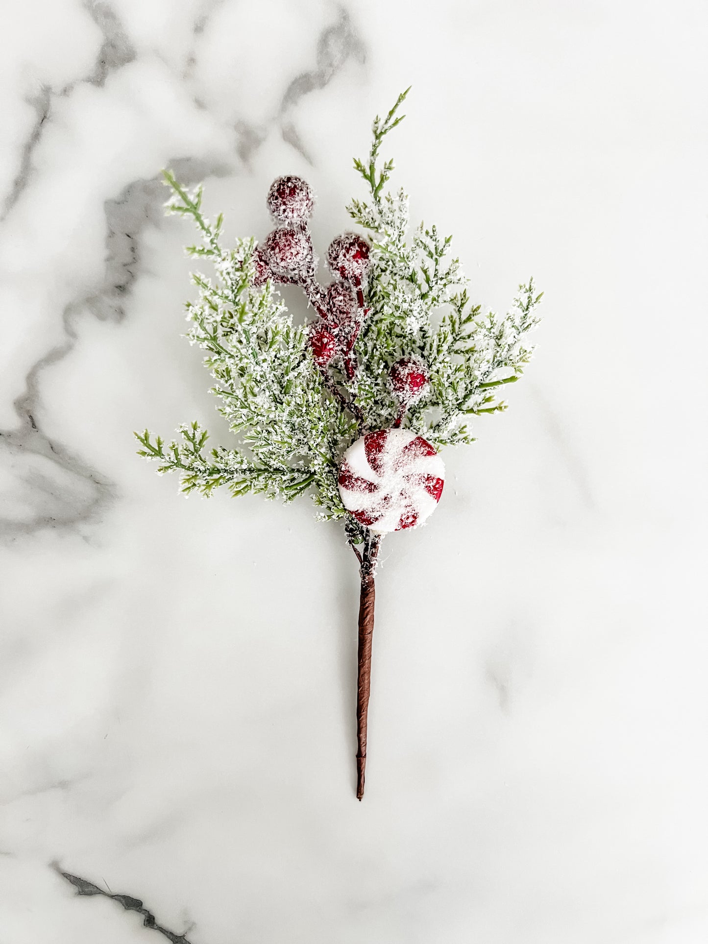 Peppermint Greenery Sprigs - Set of 5