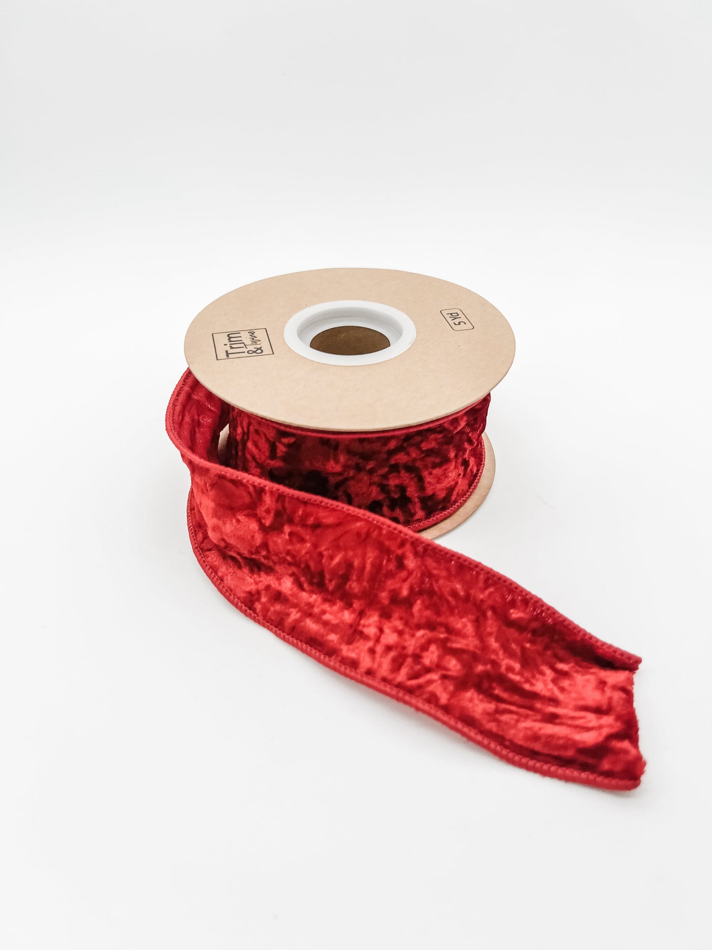 2" Crushed Velvet Wired Ribbon - Red