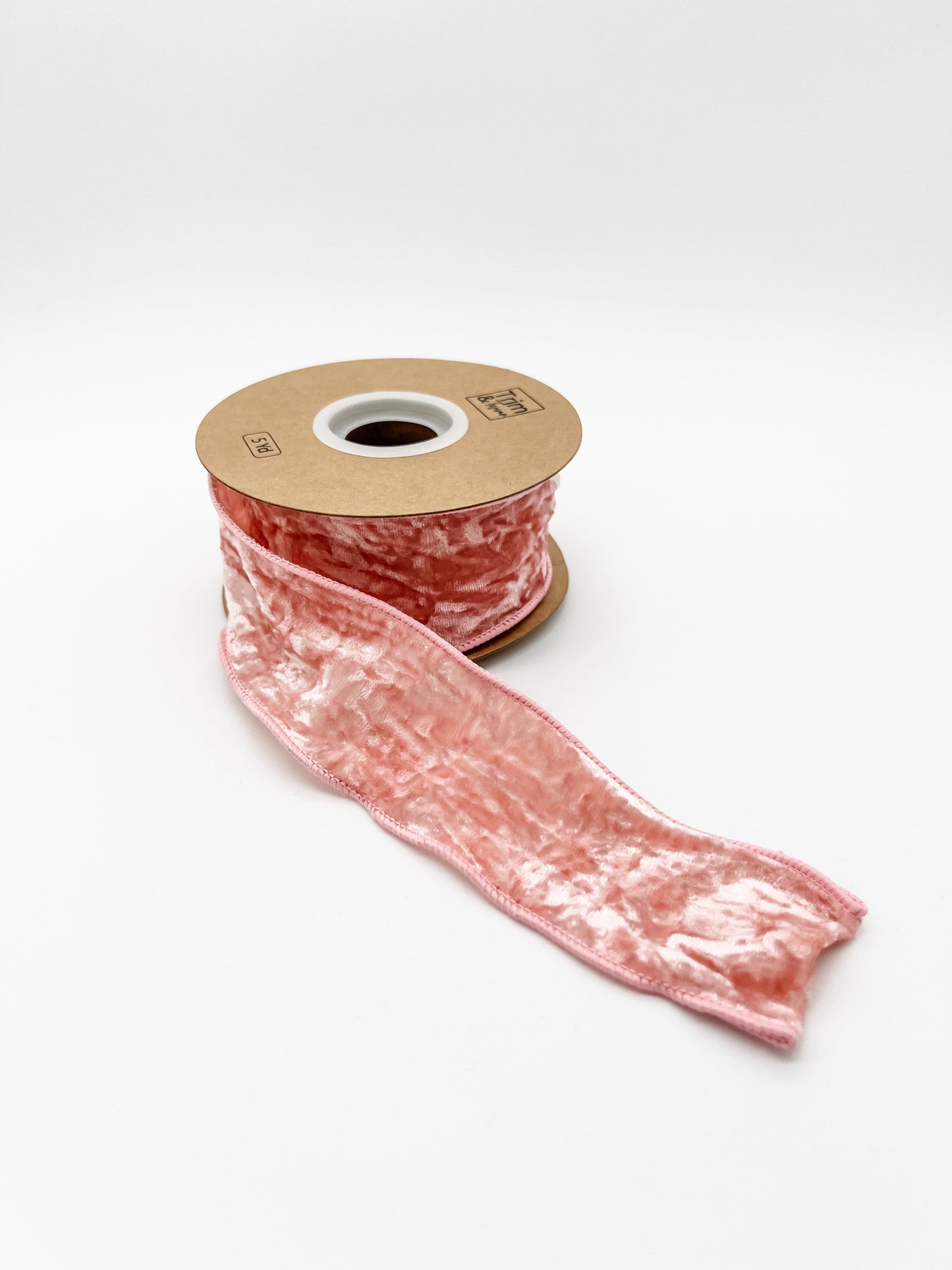 2" Crushed Velvet Wired Ribbon - Blush