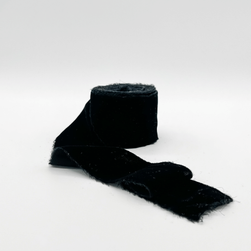 Velvet Ribbon - Black - 2 wide