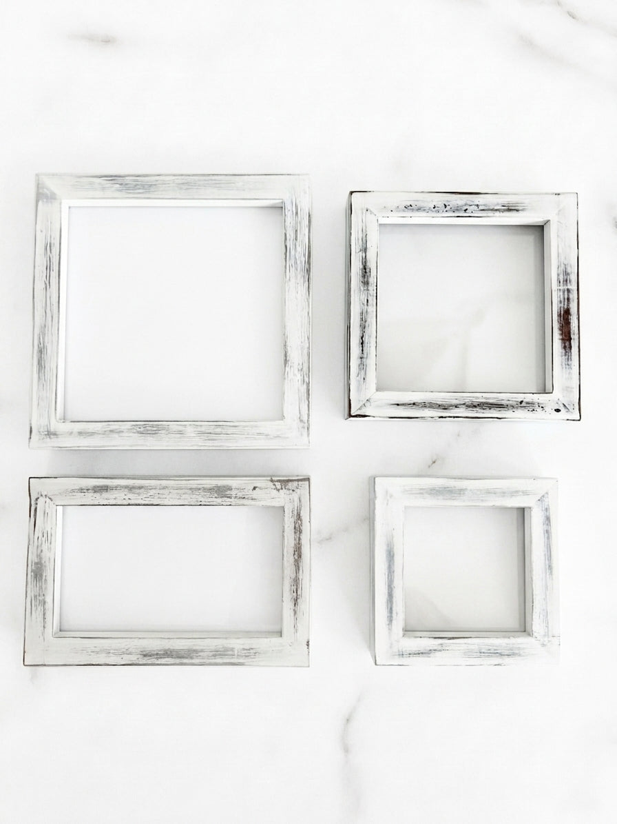 Distressed White Pine Frames - 4 Sizes