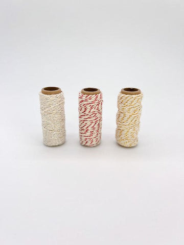 Christmas gift wrapping twine set of 3