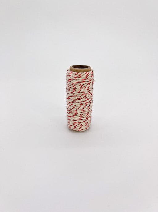 Red and white christmas candy cane twine for presents