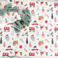 pink Christmas tree wrapping paper