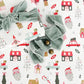 Jolly Christmas wrapping paper with santas face