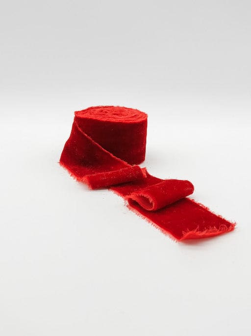 Red Velvet Ribbon raw edge