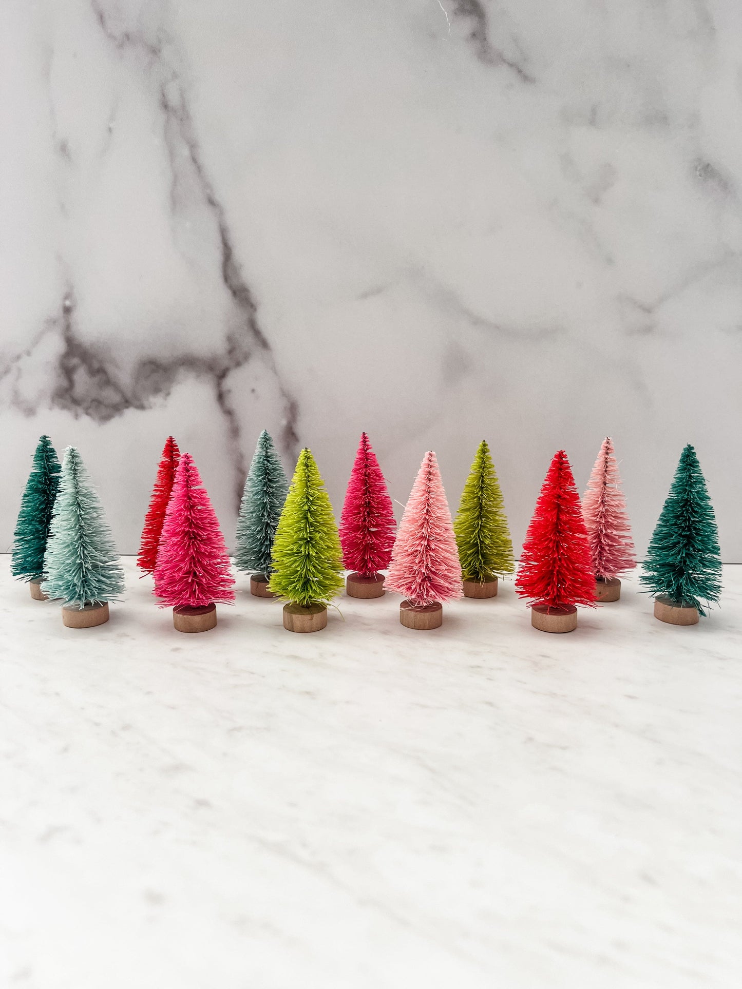 Colorful Bottle Brush Trees - Set of 12