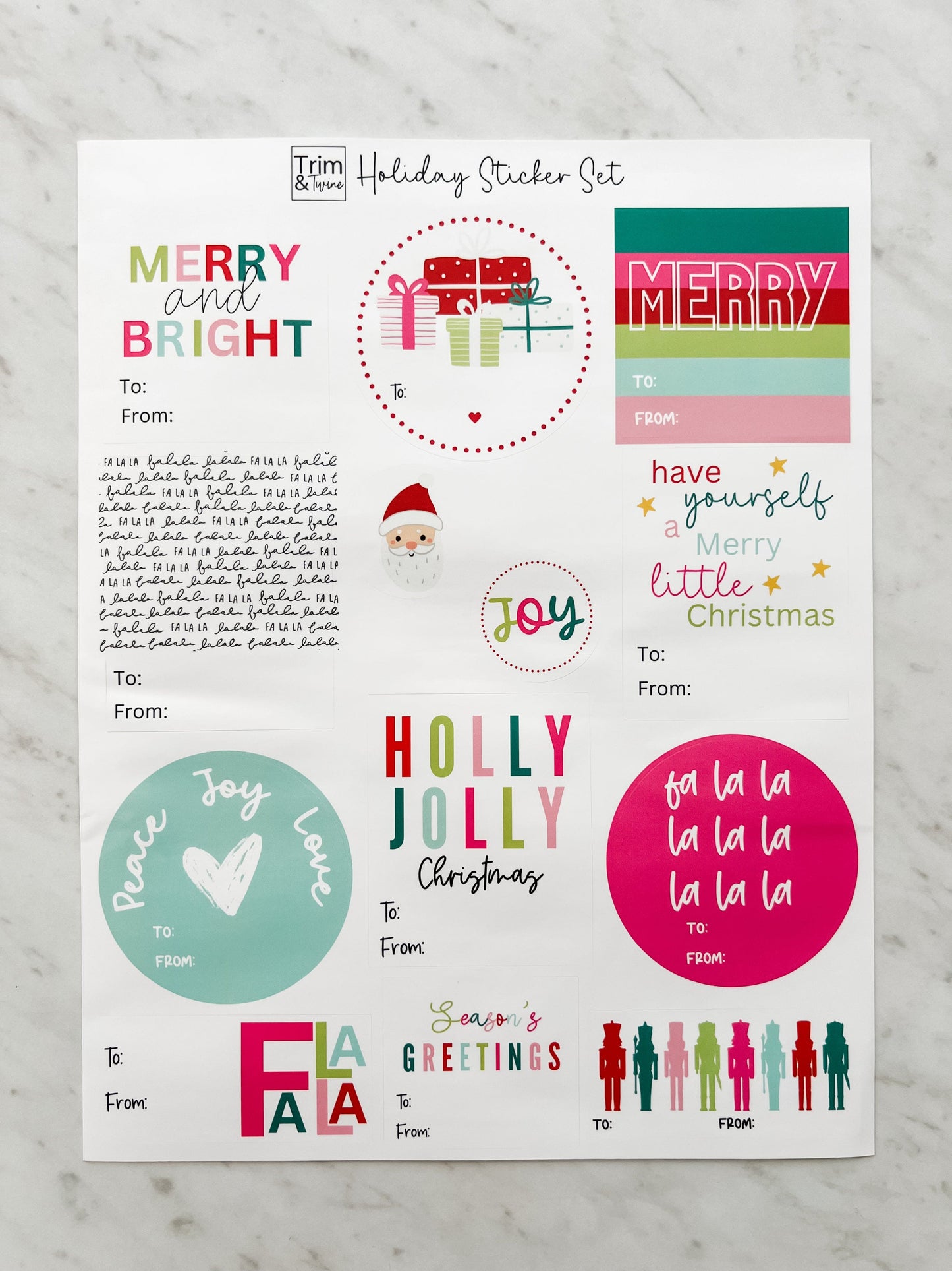 Colorful Sticker Sheet - 2 Sheets