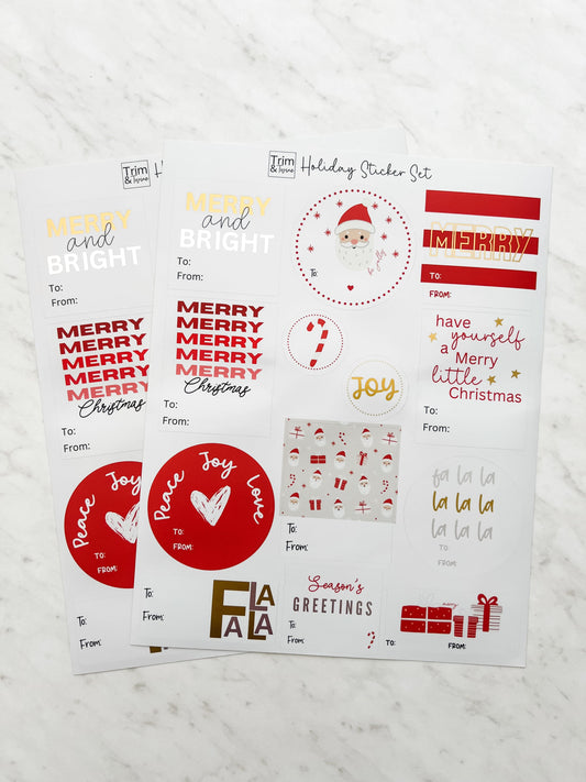 Santa Sticker Sheet - 2 Sheets