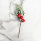 Red Berry Greenery Sprigs - Set of 5