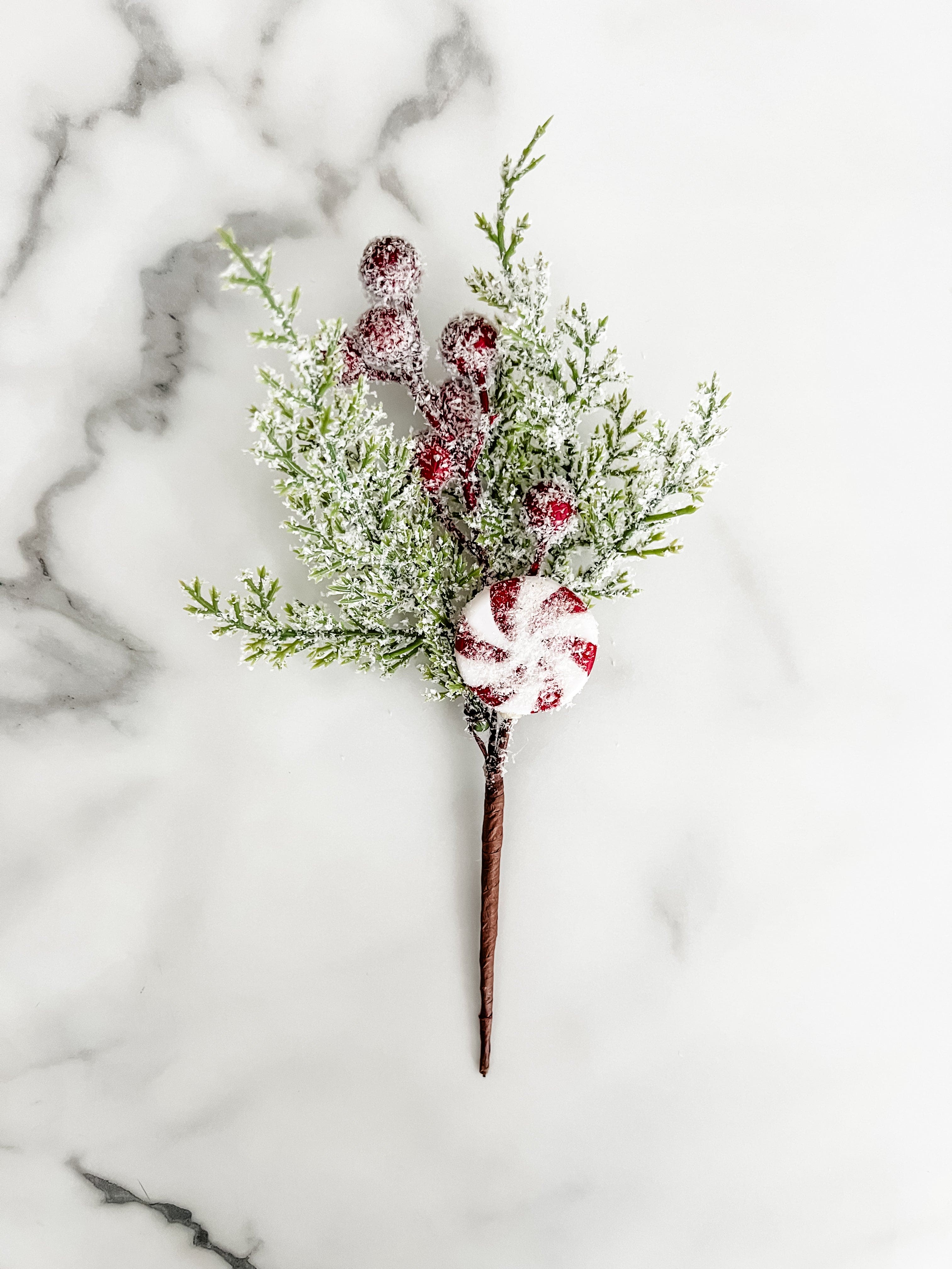 Peppermint Greenery Sprigs - Set of 5