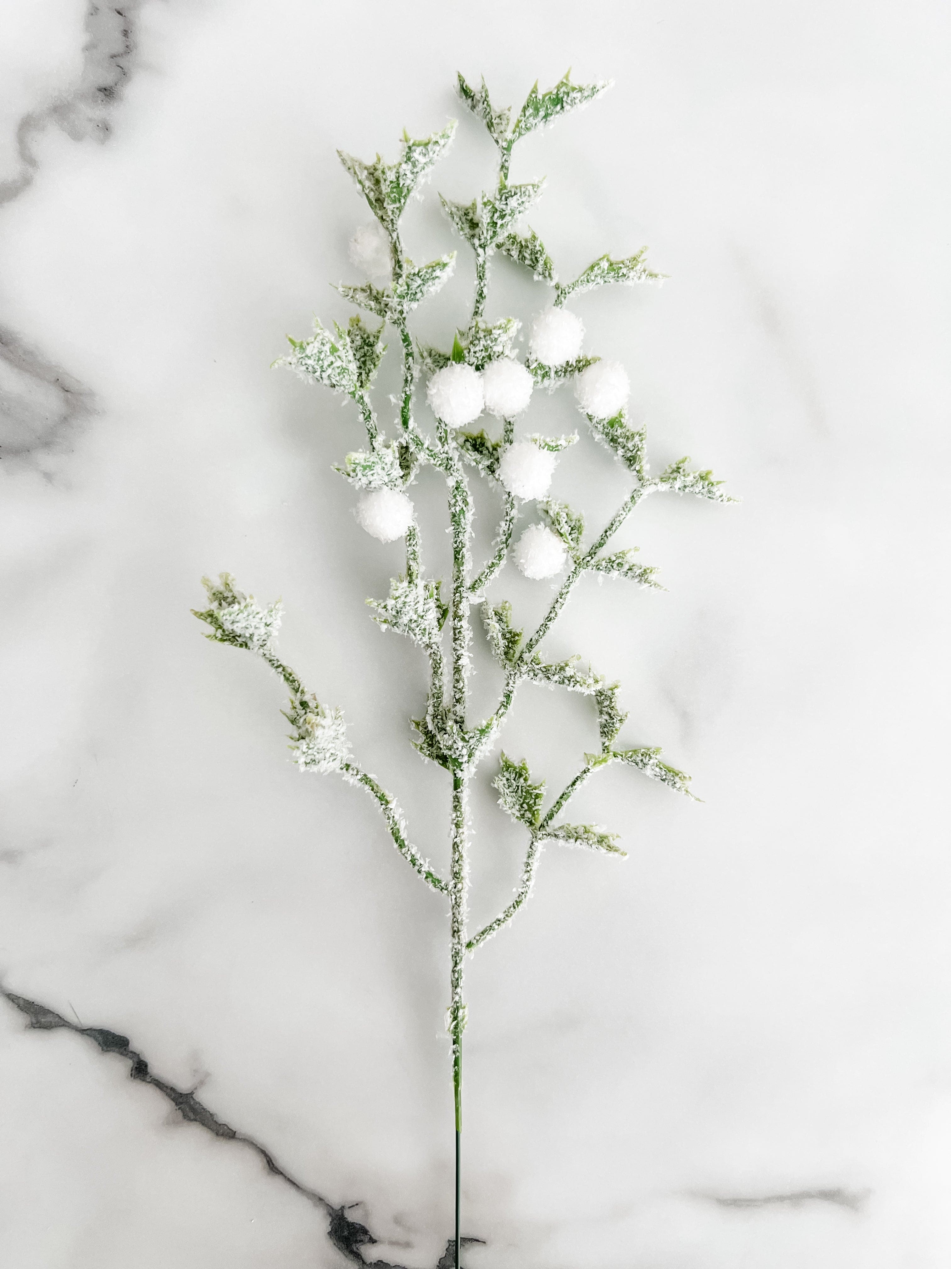 Snowy Greenery Sprigs - Set of 5