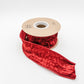 2" Crushed Velvet Wired Ribbon - Red