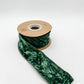 2" Crushed Velvet Wired Ribbon - Evergreen
