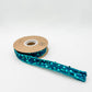 1" Sequined Velvet Wired Ribbon - Turquoise