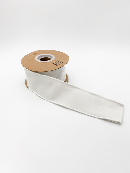 2" Velvety Smooth Wired Ribbon  - White