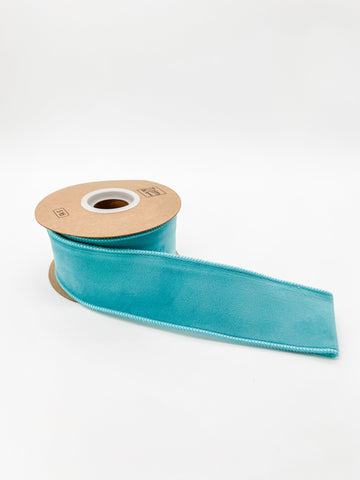 2" Velvety Smooth Wired Ribbon  - Deep Aqua