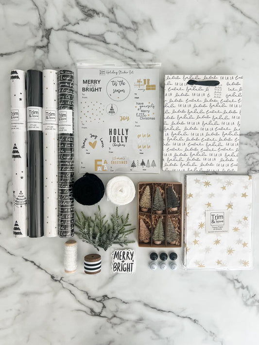 2025 Holiday Wrapping Kit - Black & White