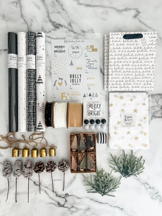 2025 Deluxe Holiday Wrapping Kit - Black & White