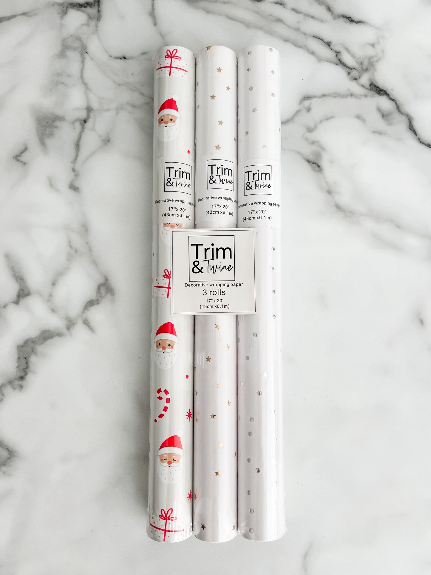 Santa Wrapping Paper Set - Set of 3 Rolls of Wrapping Paper