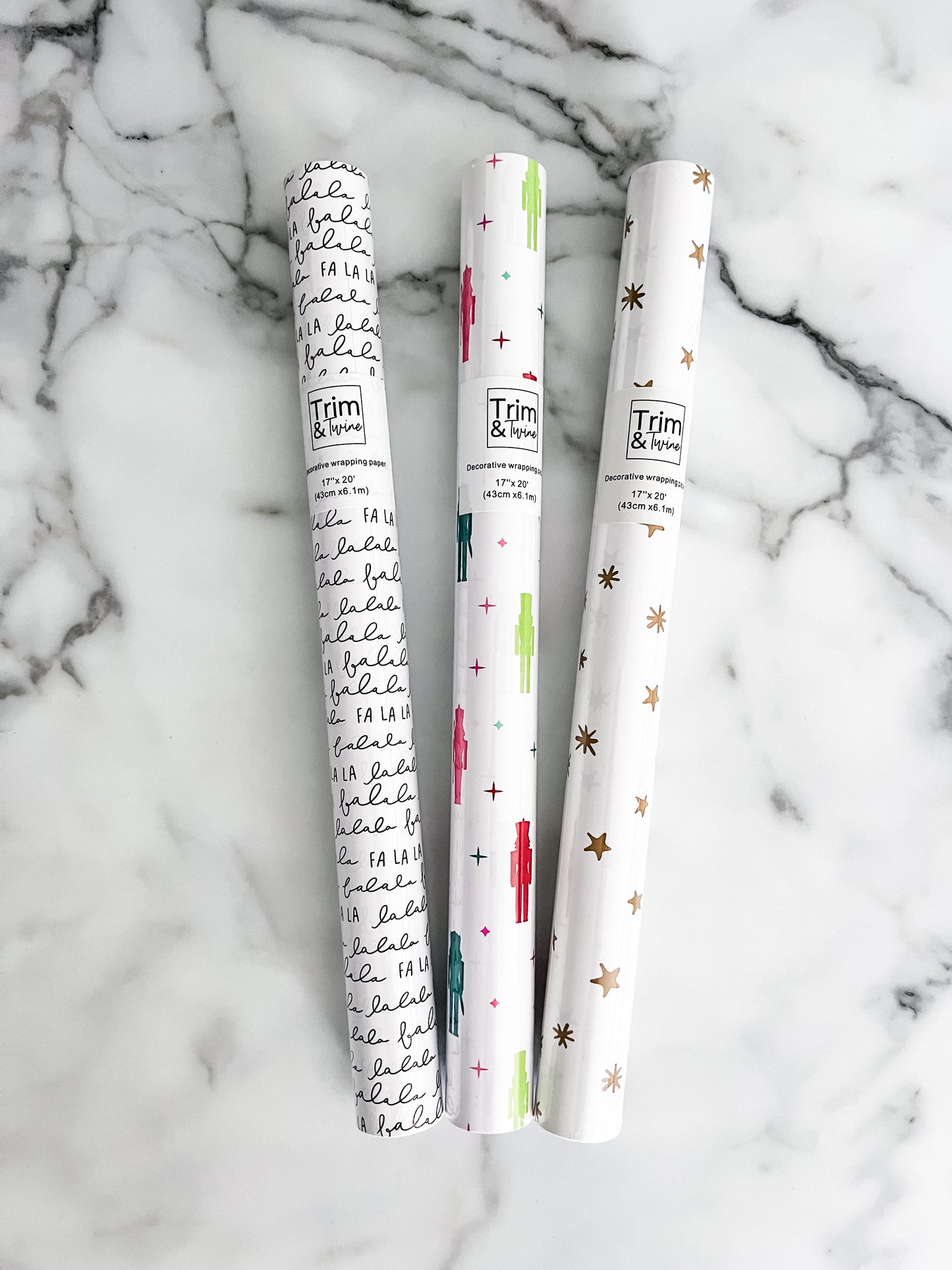 Colorful Nutcracker Set - 3 Rolls of Wrapping Paper