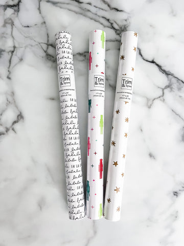 Colorful Nutcracker Set - 3 Rolls of Wrapping Paper