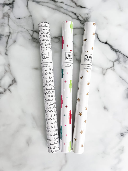Colorful Nutcracker Set - 3 Rolls of Wrapping Paper