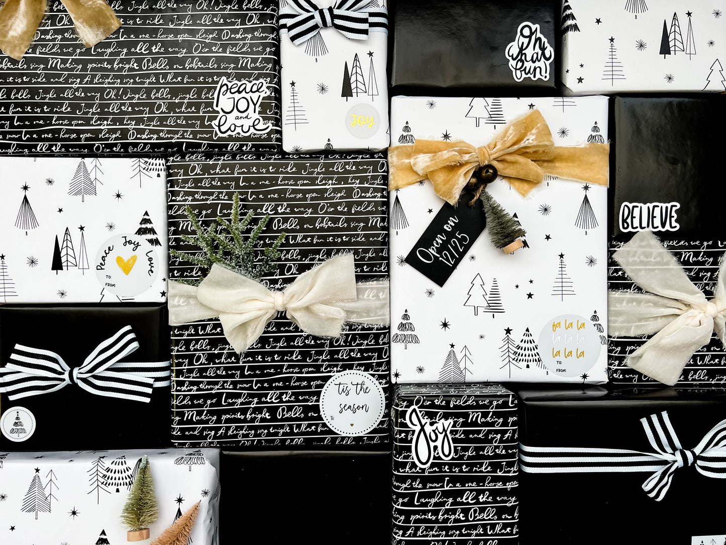 Solid Black Wrapping Paper - Single Roll