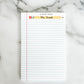 Personalized Custom Teacher Notepad - Pencil Design w/ Lines