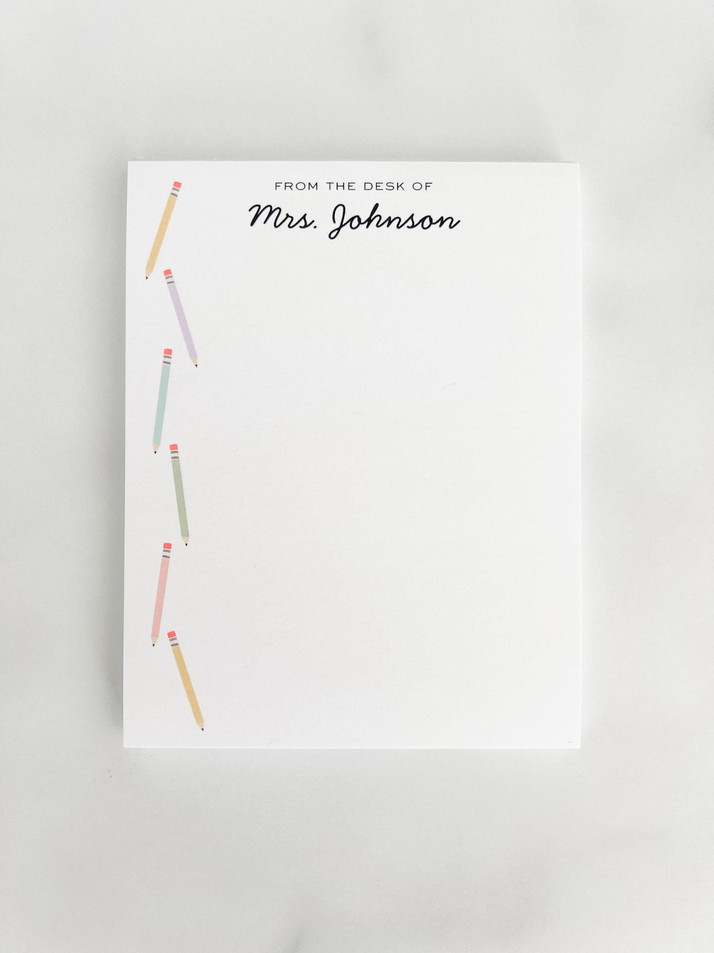 Personalized Custom Teacher Notepad - Mini Pencil Design