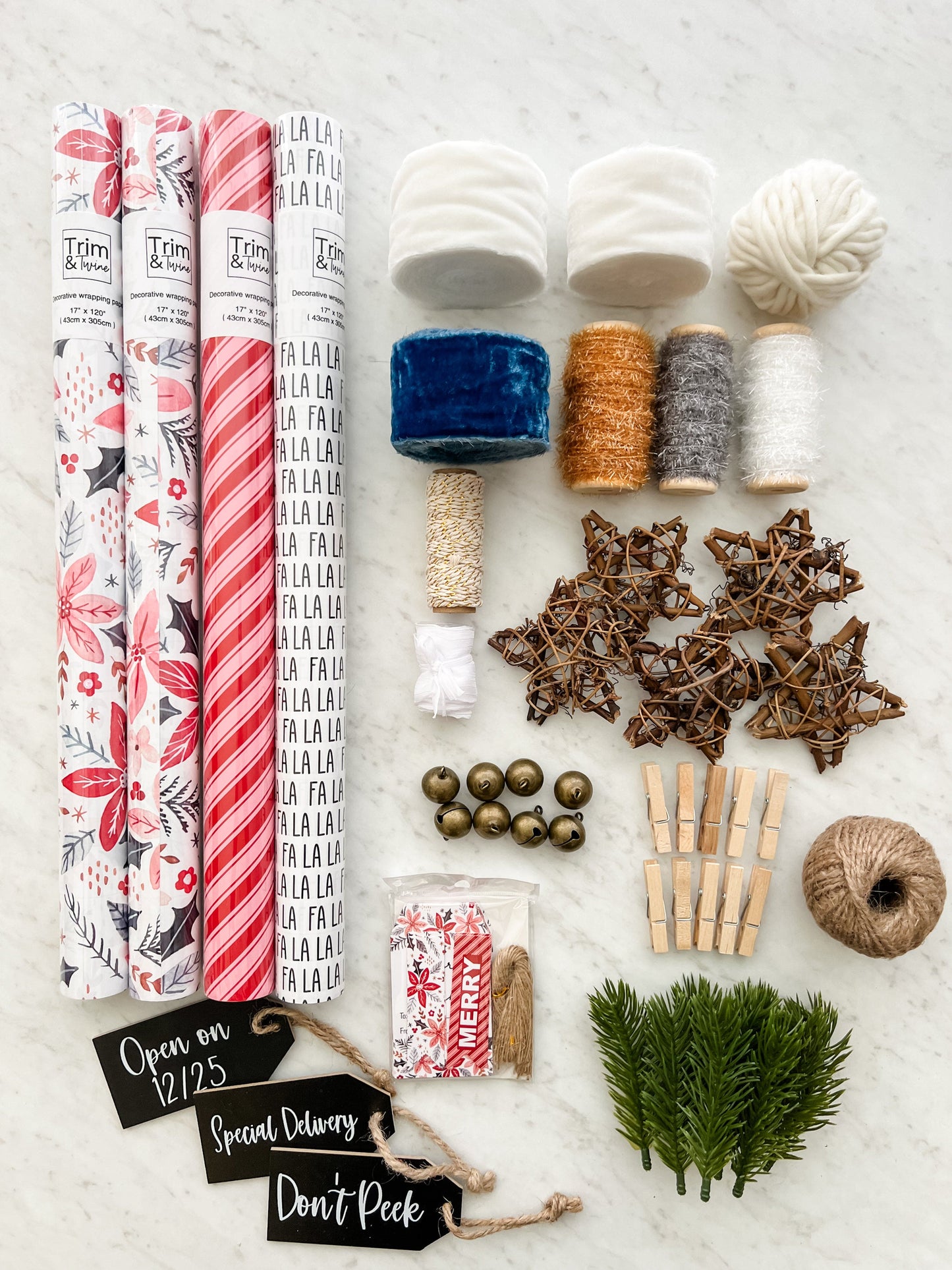 Deluxe Holiday Wrapping Kit - Floral – Trim & Twine