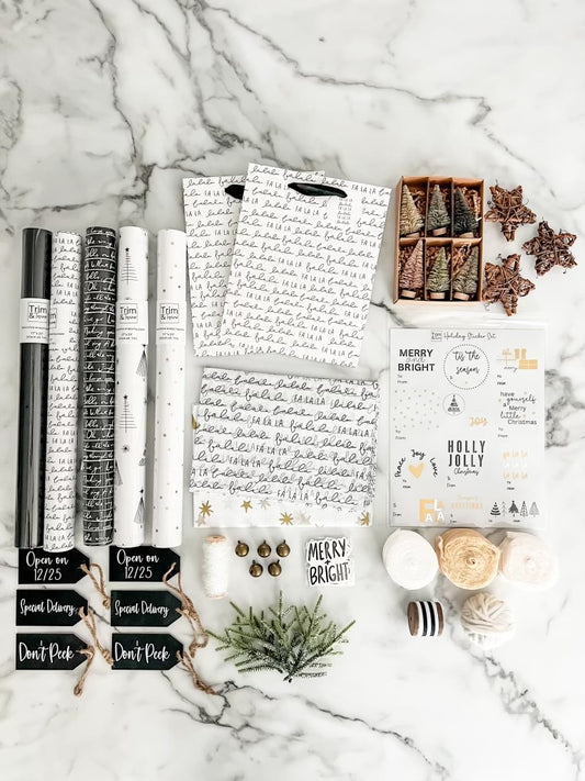 Deluxe Holiday Wrapping Kit - Black & White