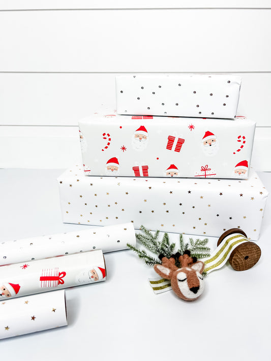 Santa Wrapping Paper Set - Set of 3 Rolls of Wrapping Paper